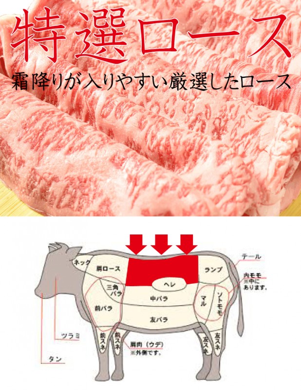 国産黒毛和牛 特選 ロース 300g