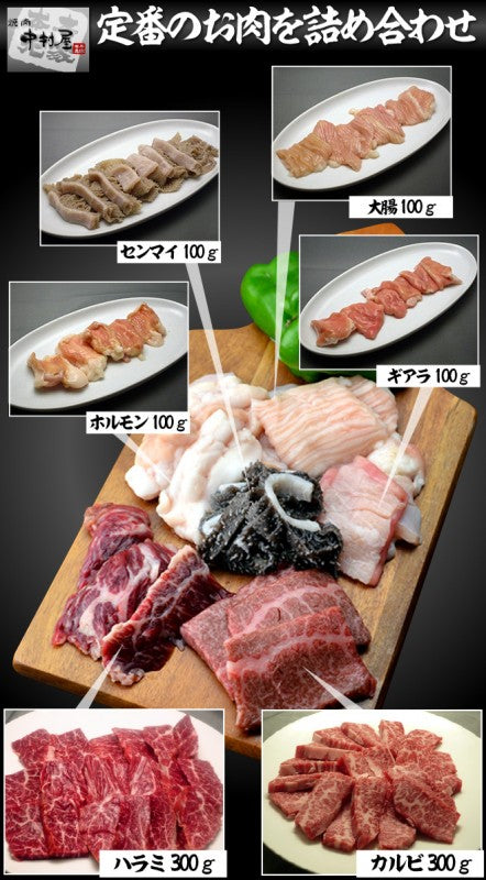 国産牛 バーベキューセット2 カルビ300g ハラミ300g ホルモン100g センマイ100g 大