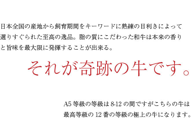 奇跡の牛　極上ロース100g